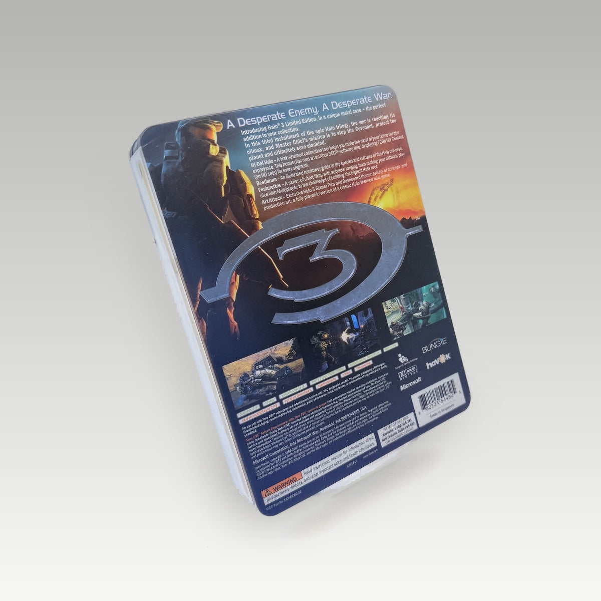 Halo 3 Limited Steelbook Edition • No Manual (PAL, Limited Steelbook Edition) - Back Cover | Yappa NZ