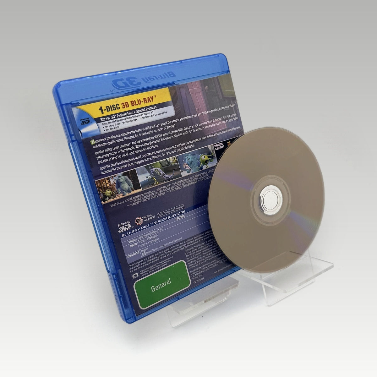 Monsters, Inc. (2001) 3D Bluray • CIB (Region B, Standard) - Image 2