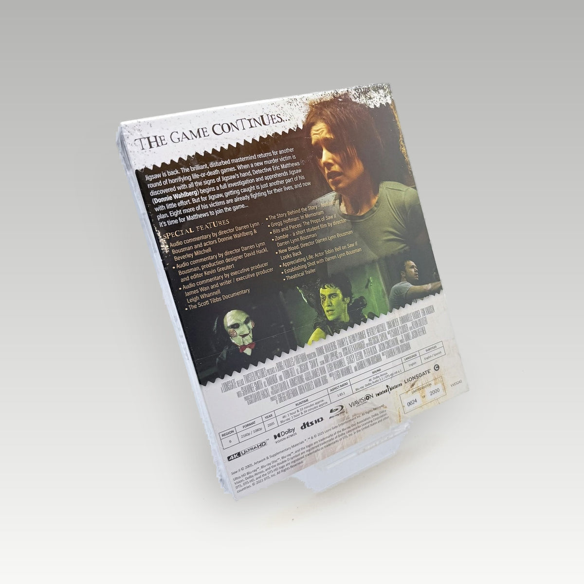 Saw II (2005) Limited Edition • CIB • New / Sealed (Region Free, Limited Edition) - Back Cover | Yappa NZ