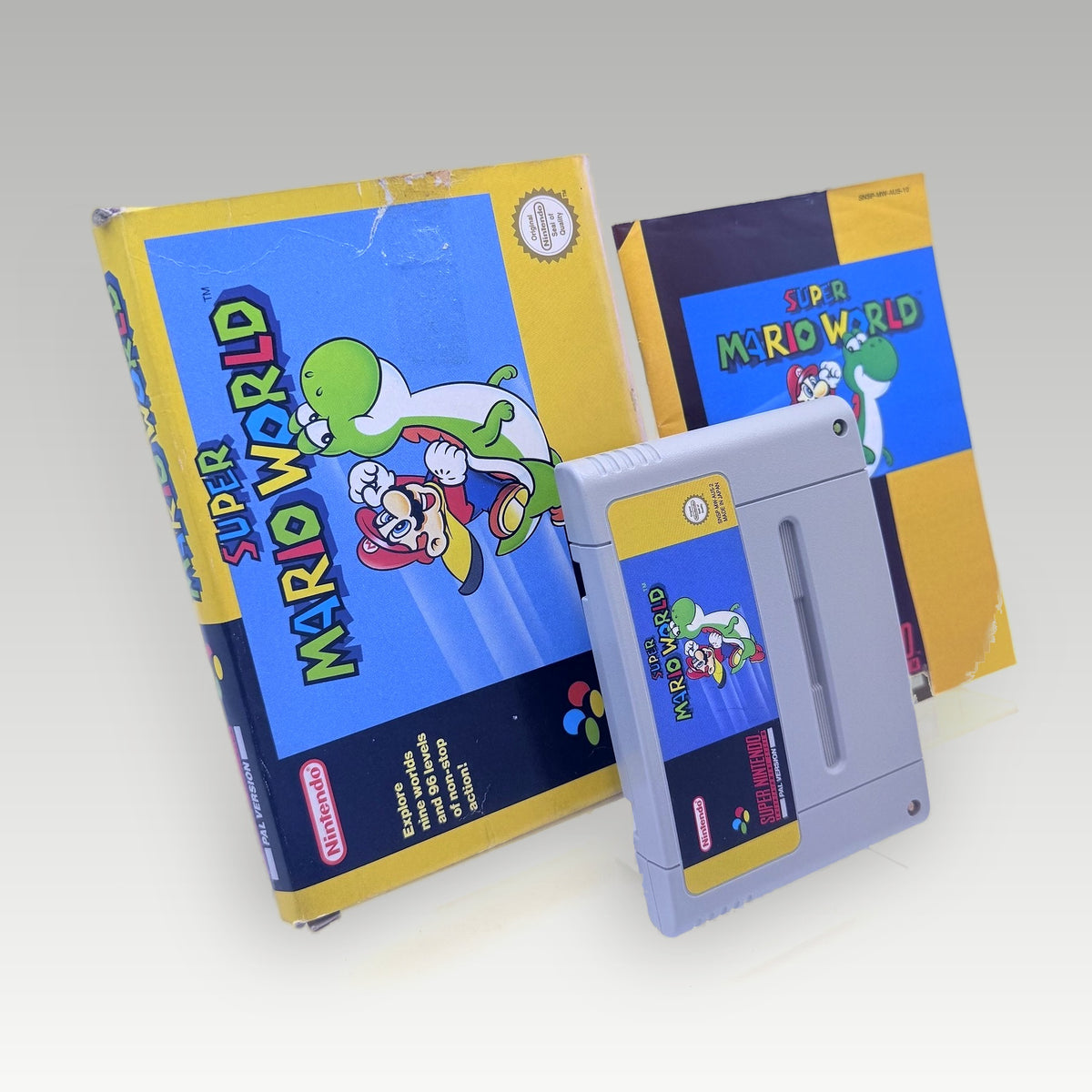 Super Mario World Yellow Box • CIB (PAL, Yellow Box) - Front Cover | Yappa NZ