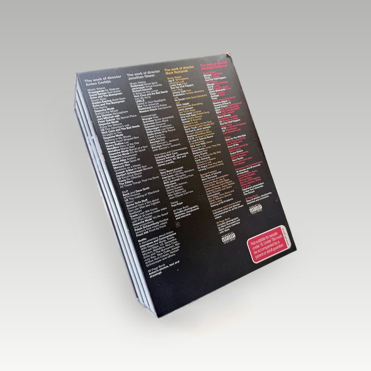The Work of Director Boxset - Corbijn, Glazer, Romanek & Sednaoui DVD • CIB (Region 4, Standard) - Image 2