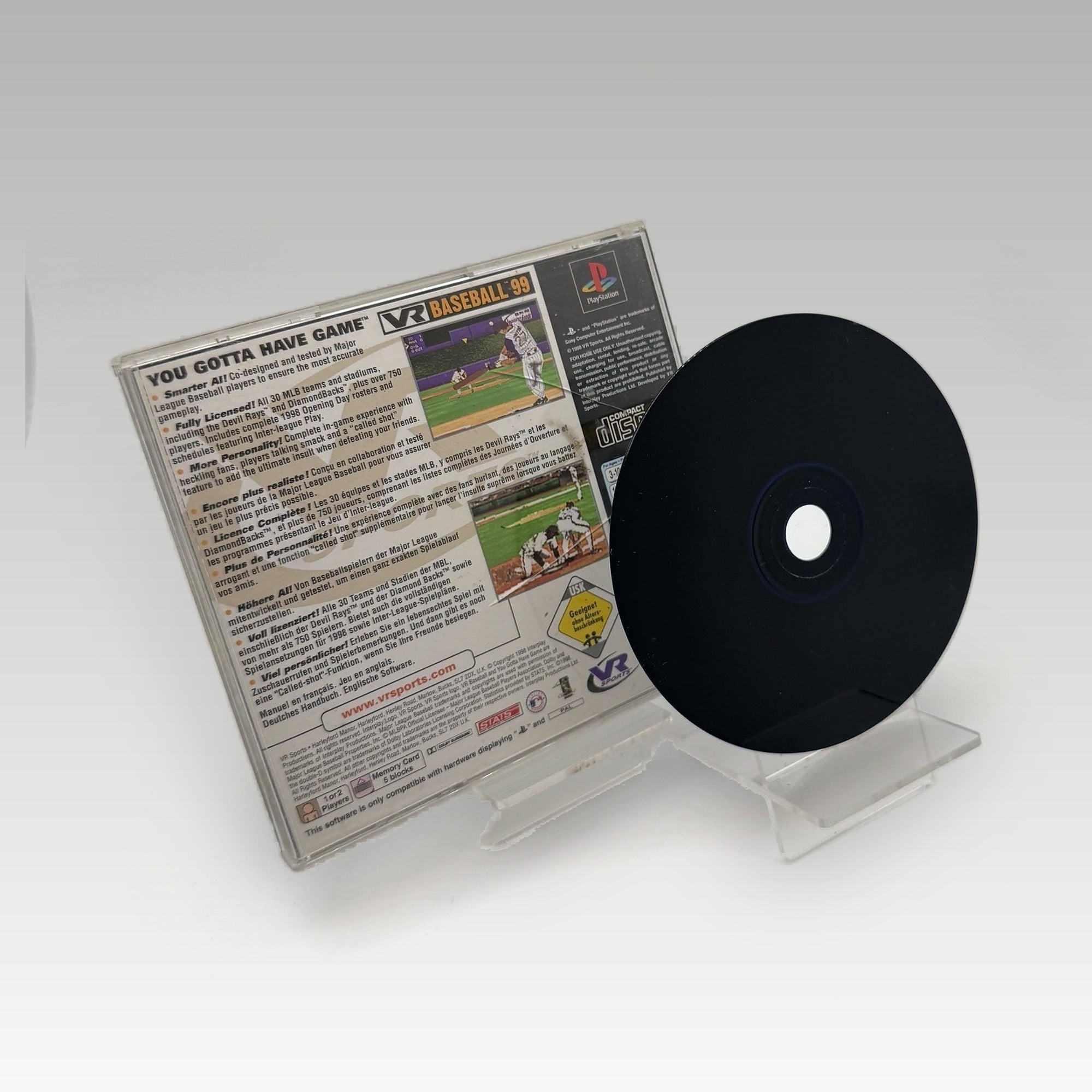 VR Baseball 99 • No Manual • Ex-Rental (PAL) - Image 3