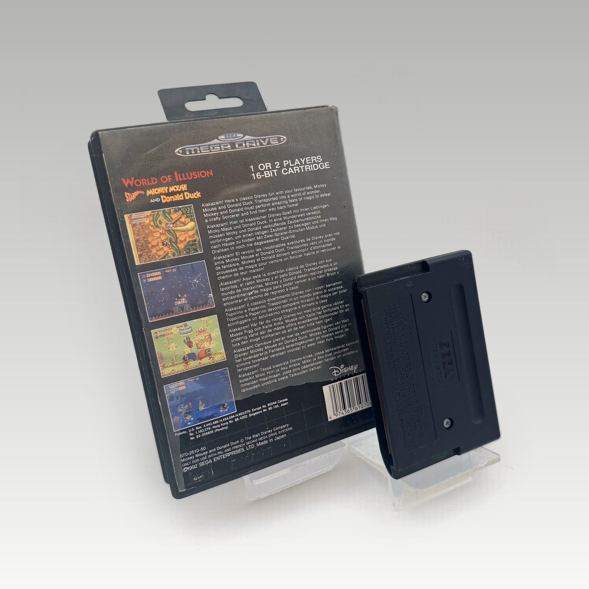 World of Illusion Starring Mickey Mouse and Donald Duck Case Damage • No Manual (PAL, Case Damage) - Image 2