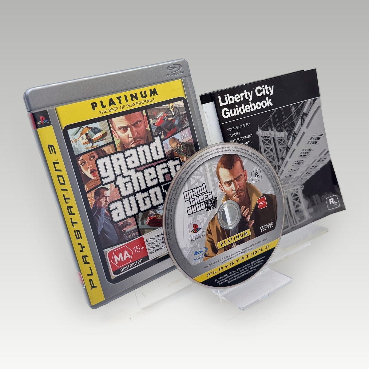 Grand Theft Auto IV (Platinum) + Map • CIB (Region 4, + Map) - Front Cover | Yappa NZ