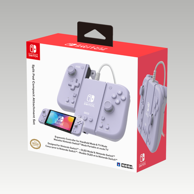 Hori Switch Split Pad Compact Attachment (Lavender) for Switch • New / Sealed - Image 7