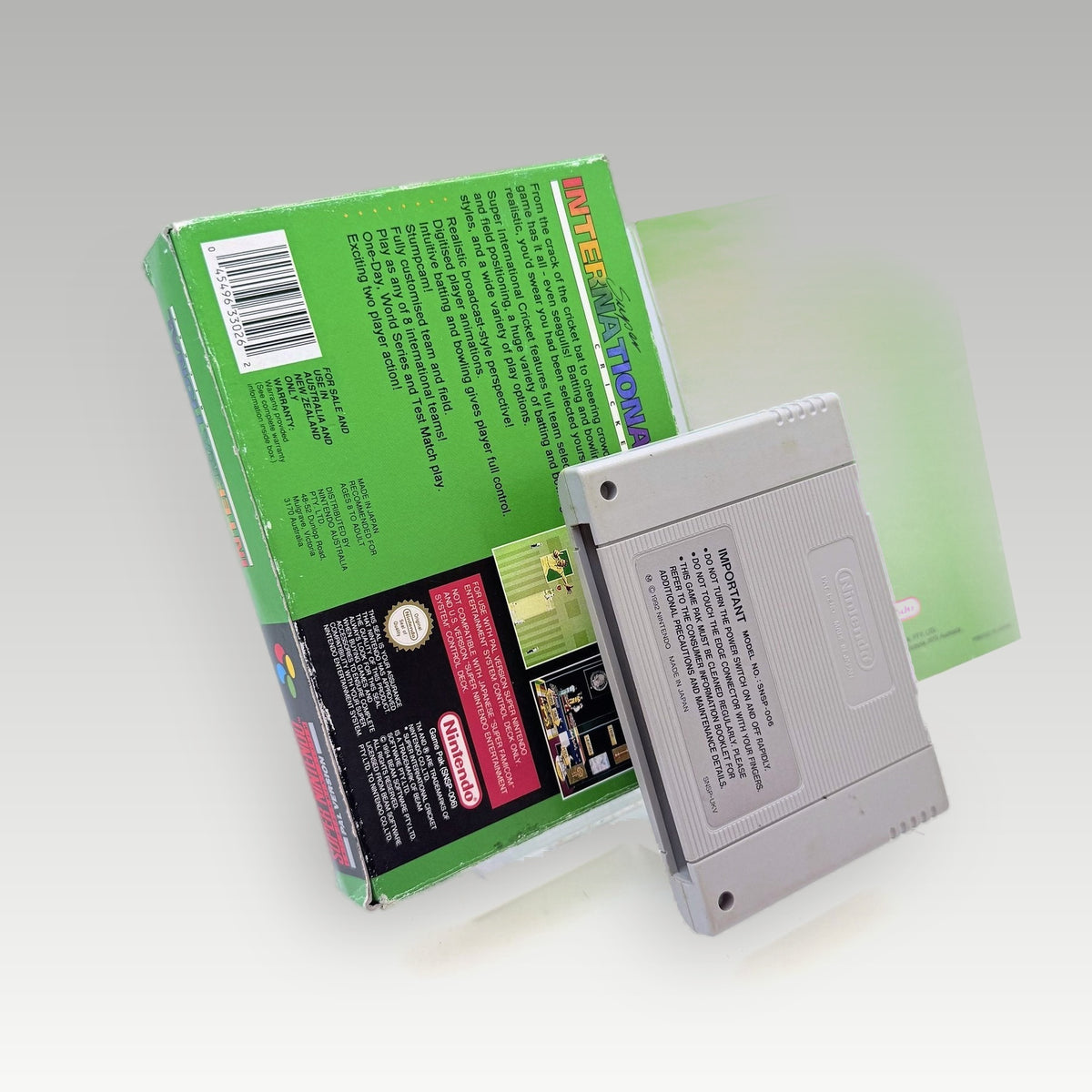 Super International Cricket • CIB • Ex-Rental (PAL) - Back Cover | Yappa NZ