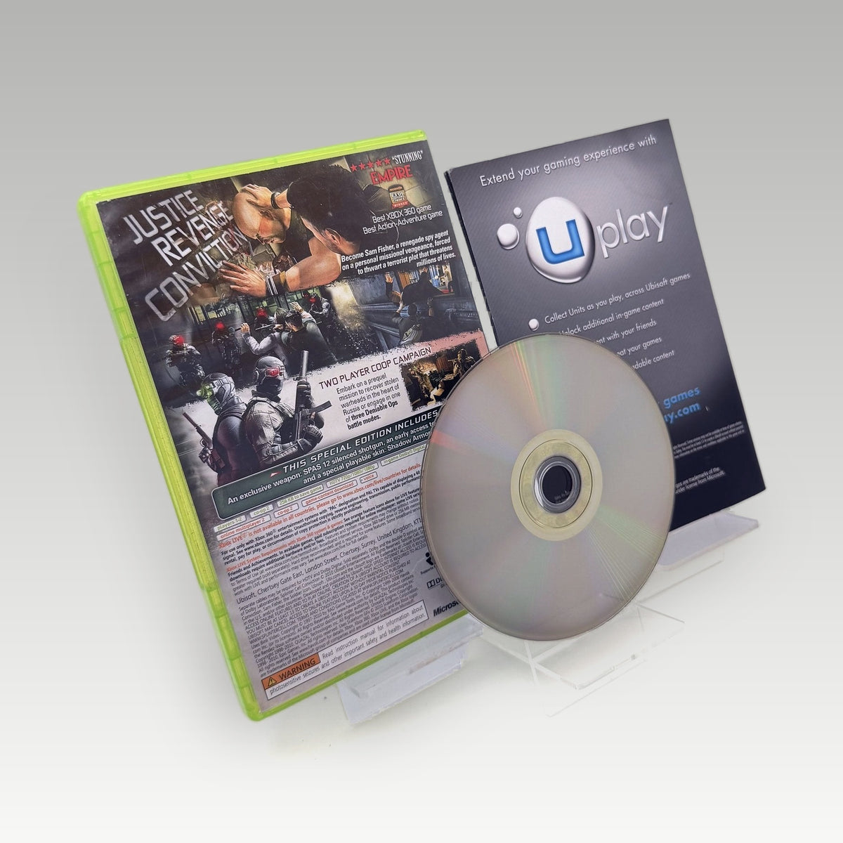 Tom Clancy's Splinter Cell: Conviction Shadow Edition • CIB (PAL, Shadow Edition) - Back Cover | Yappa NZ